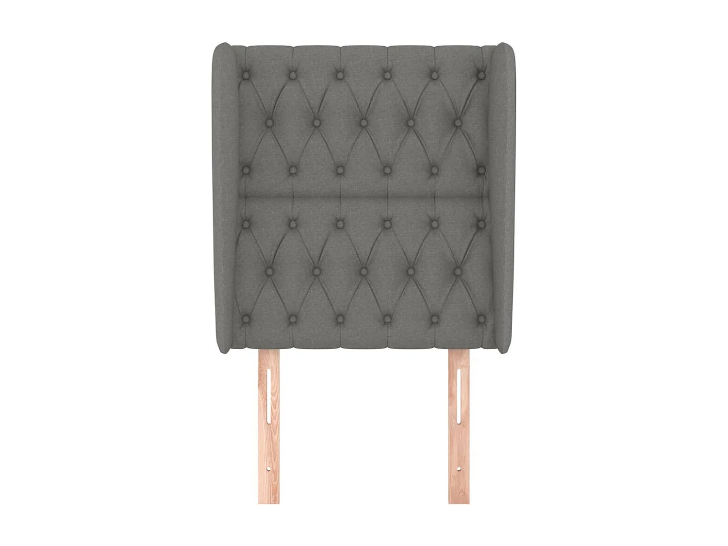 Cabecero | Cabezal de Cama | Mueble cabecero con orejas de tela gris oscuro 83x23x118/128 cm