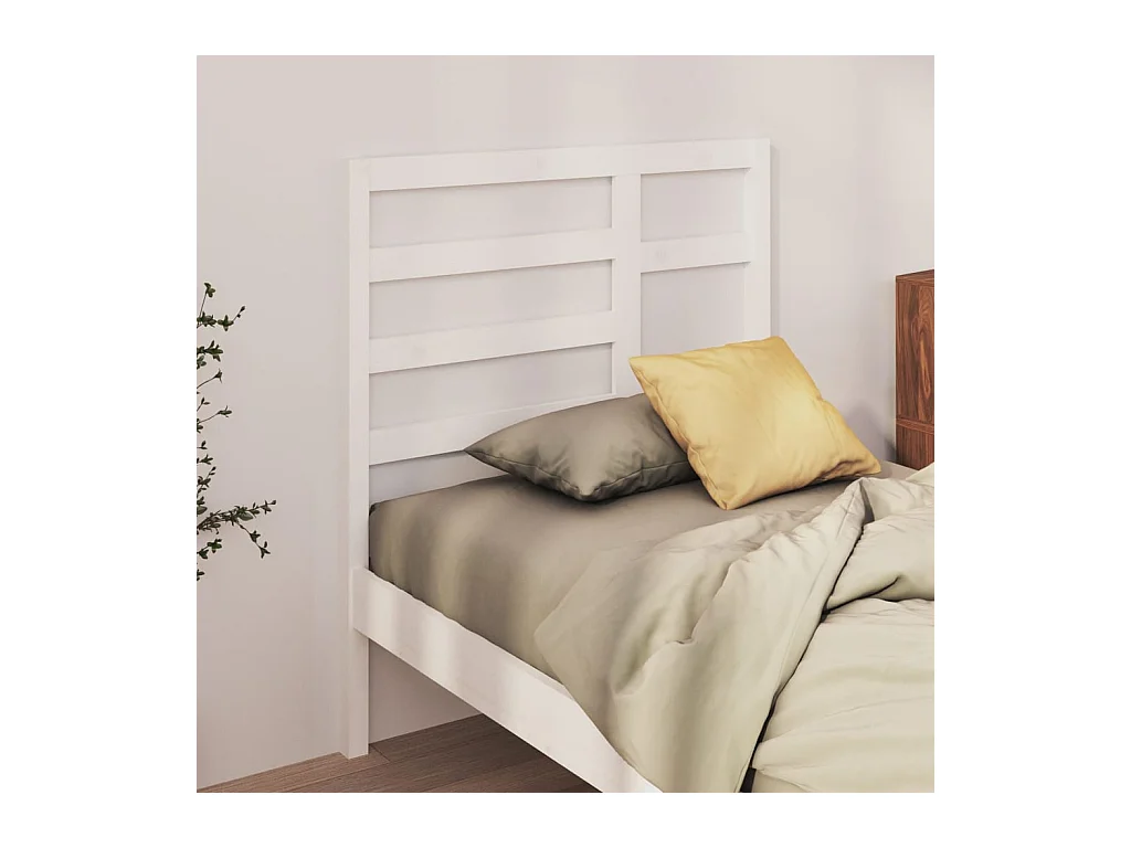 Cabecero de Cama | Cabezal de cama | Mueble de cabecero madera maciza de pino blanco 96x4x104 cm