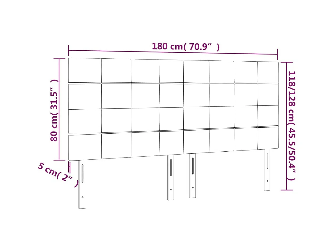 Cabeceros | Cabezal de cama | Mueble de cabecero 4 unidades de terciopelo gris claro 90x5x78/88 cm