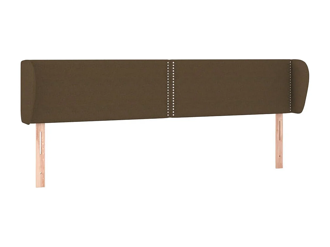 Tête de Lit | Panneau de tête pour lit Moderne avec oreilles Marron foncé 203x23x78/88 cm Tissu