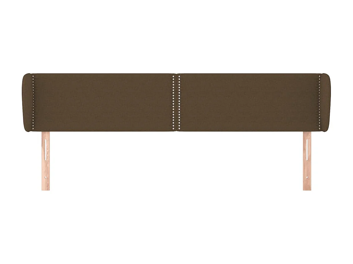 Tête de Lit | Panneau de tête pour lit Moderne avec oreilles Marron foncé 203x23x78/88 cm Tissu