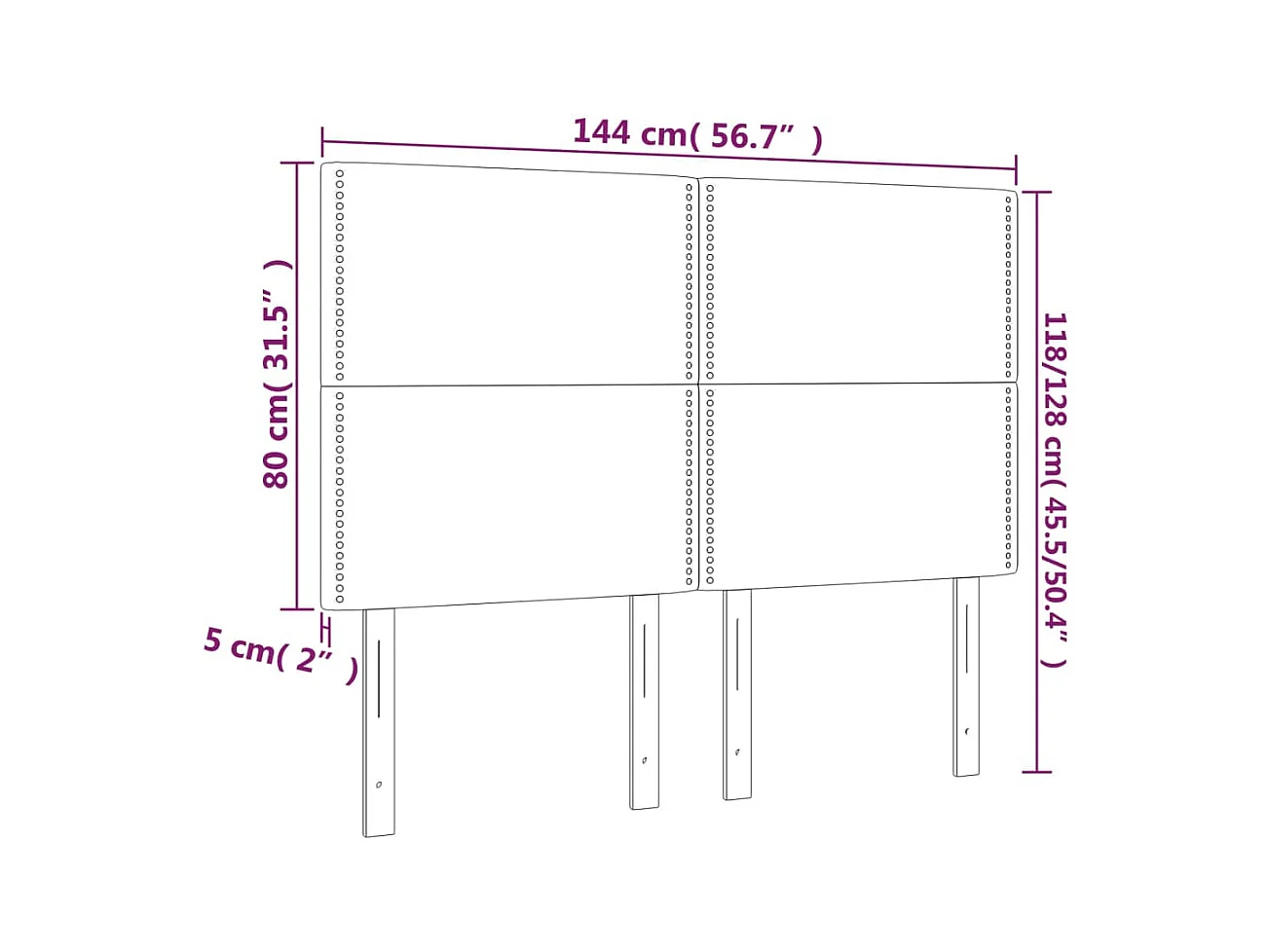 Têtes de lit | Panneaux de tête pour lit Moderne 4 pcs Noir 72x5x78/88 cm Velours