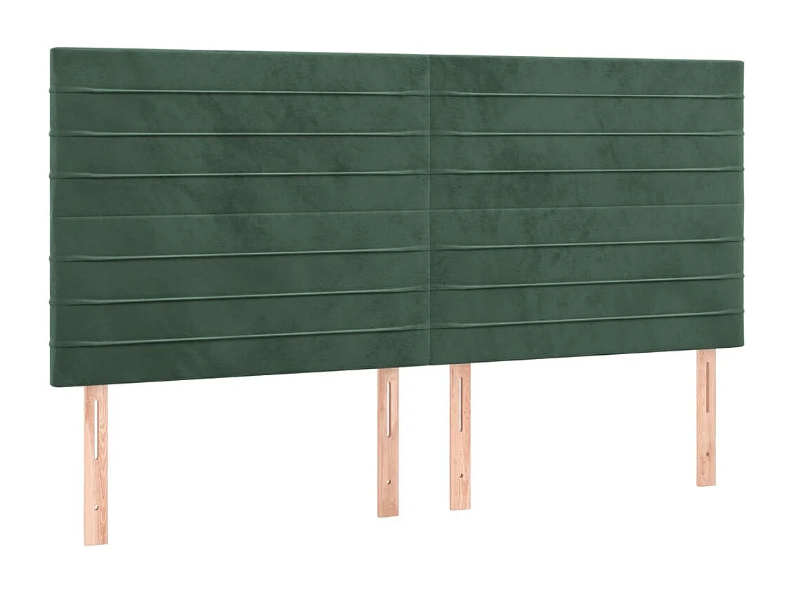 Hoofdbord | Hoofdeinde LED 180x5x118/128 cm fluweel donkergroen
