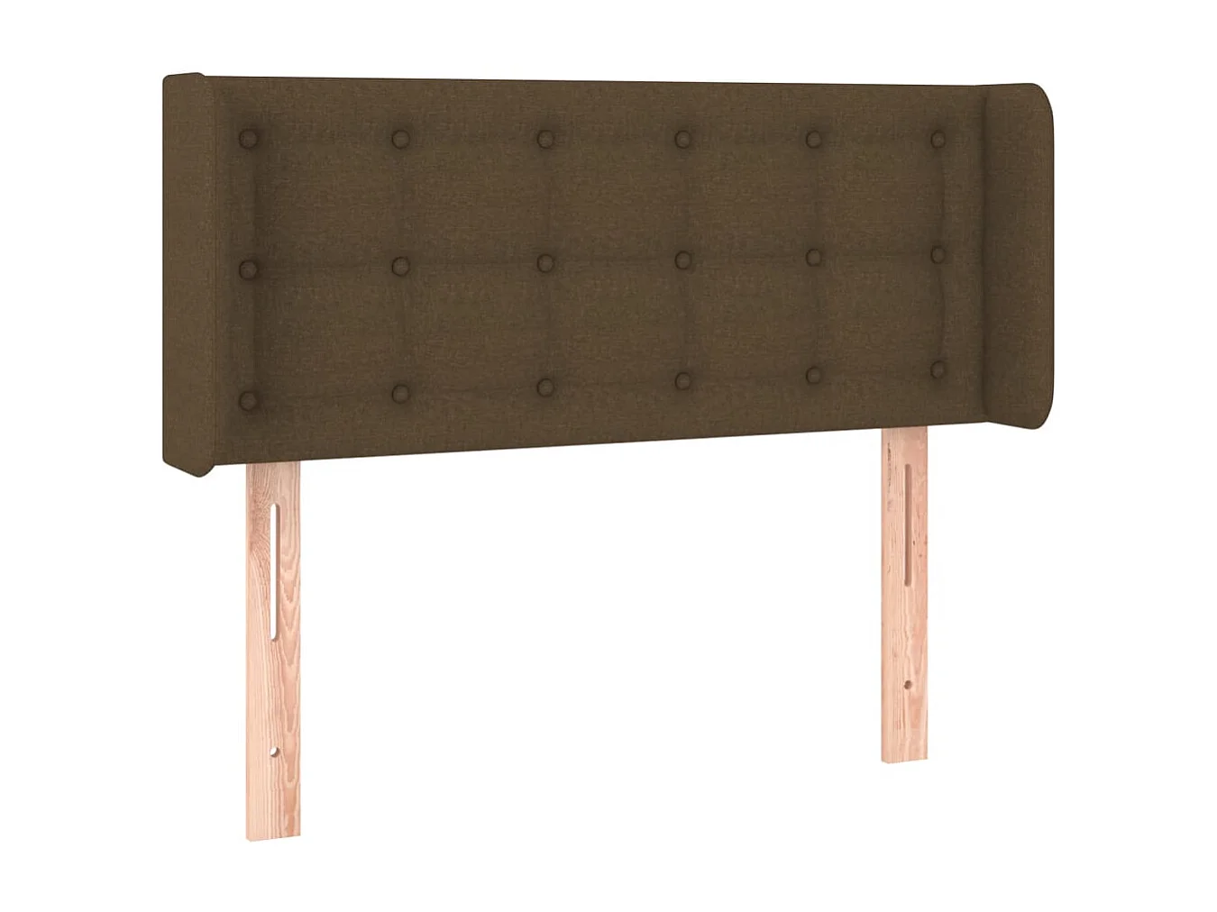 Mueble cabecero | Cabezal de cama | Cabecero con LED de tela marrón oscuro 83x16x78/88 cm