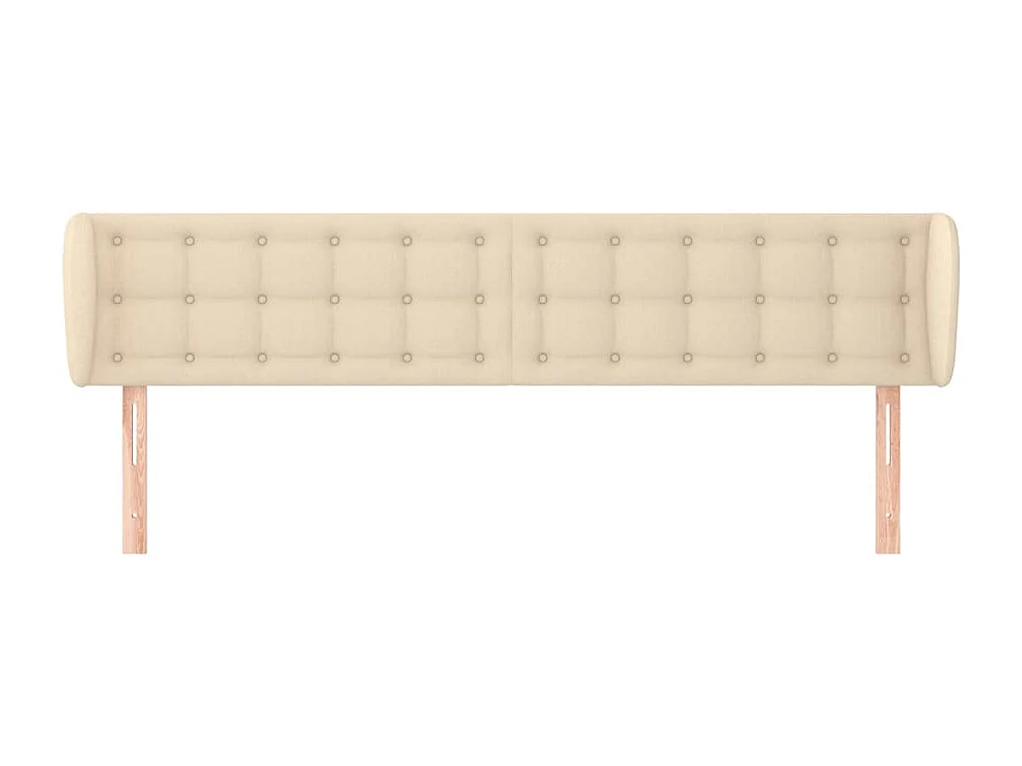 Tête de Lit | Panneau de tête pour lit Moderne avec oreilles Crème 163x23x78/88 cm Tissu