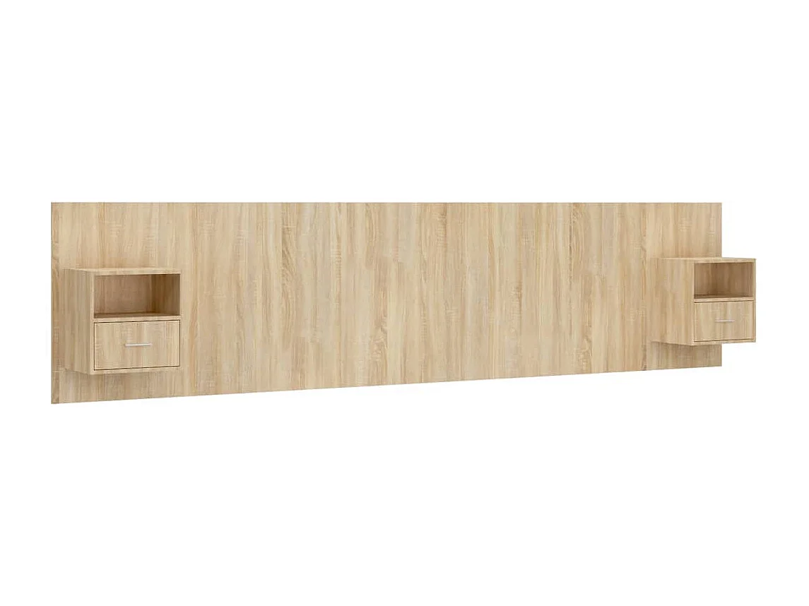 Hoofdbord | Hoofdeinde met kastjes bewerkt hout sonoma eikenkleurig
