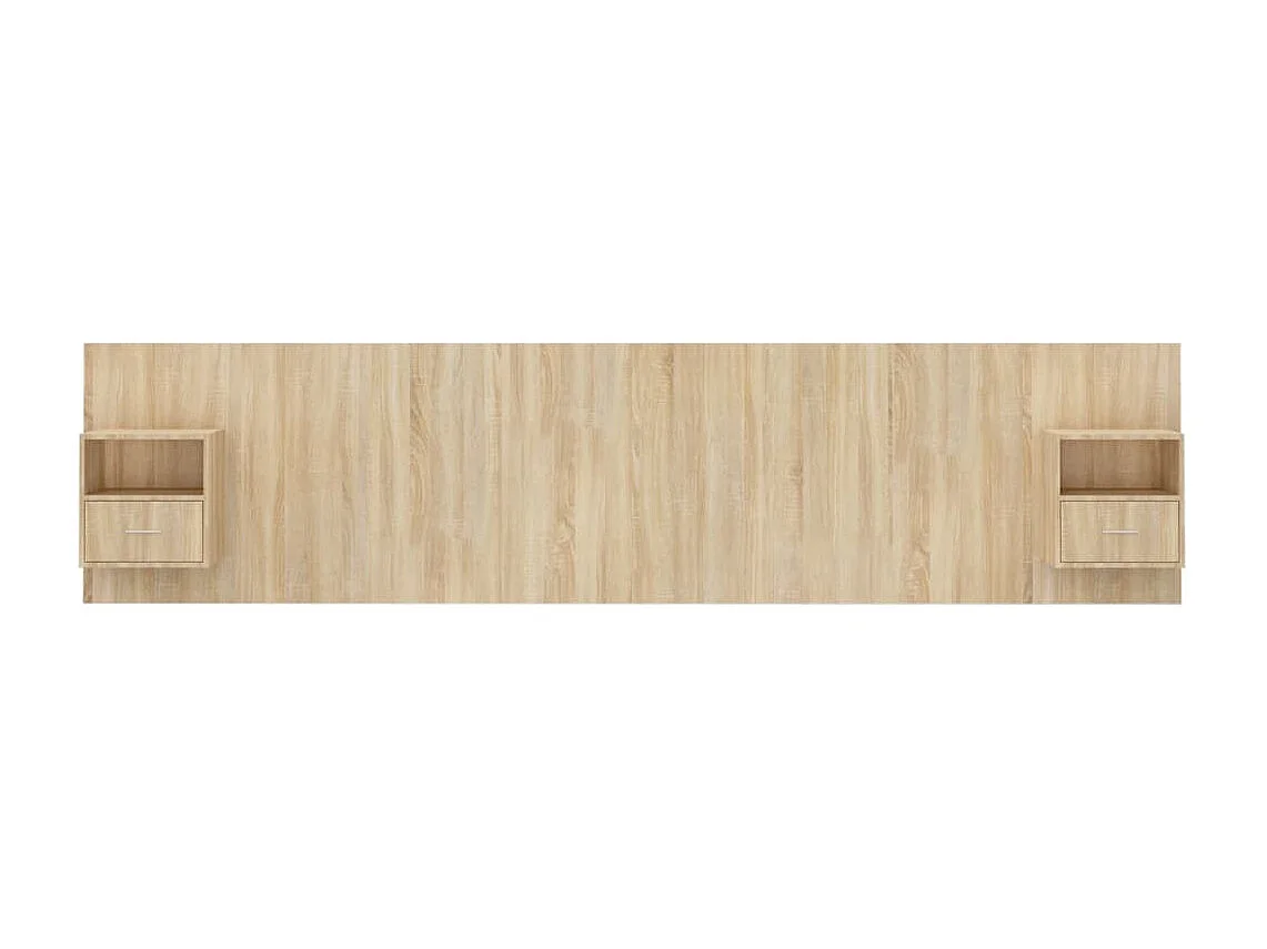 Hoofdbord | Hoofdeinde met kastjes bewerkt hout sonoma eikenkleurig