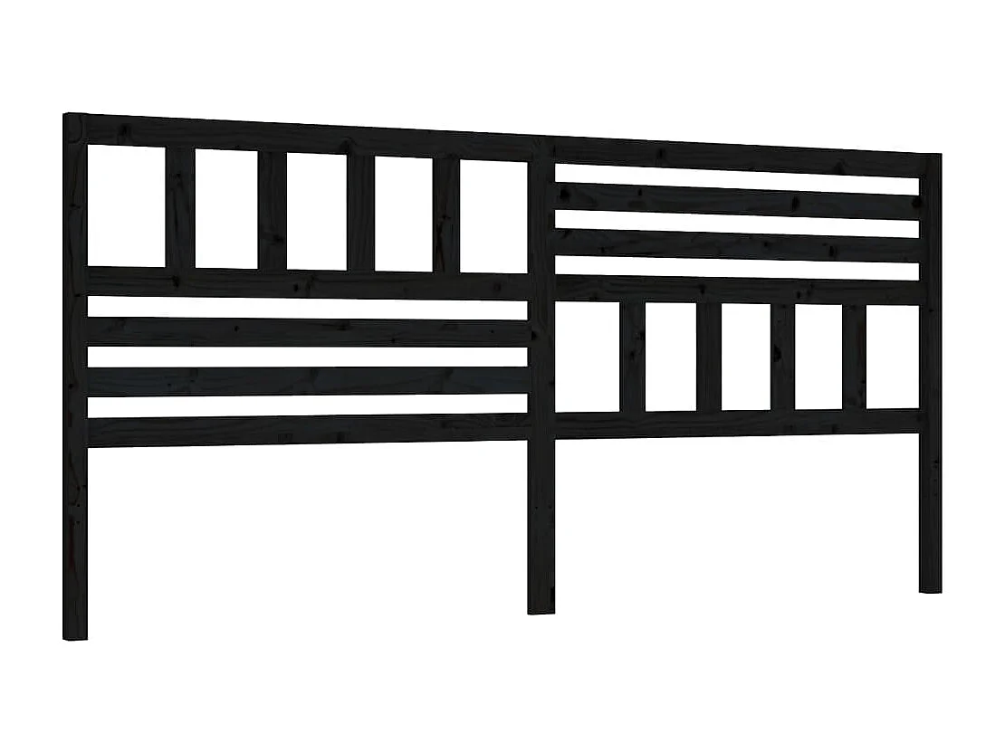 Hoofdbord | Hoofdeinde 206x4x100 cm massief grenenhout zwart