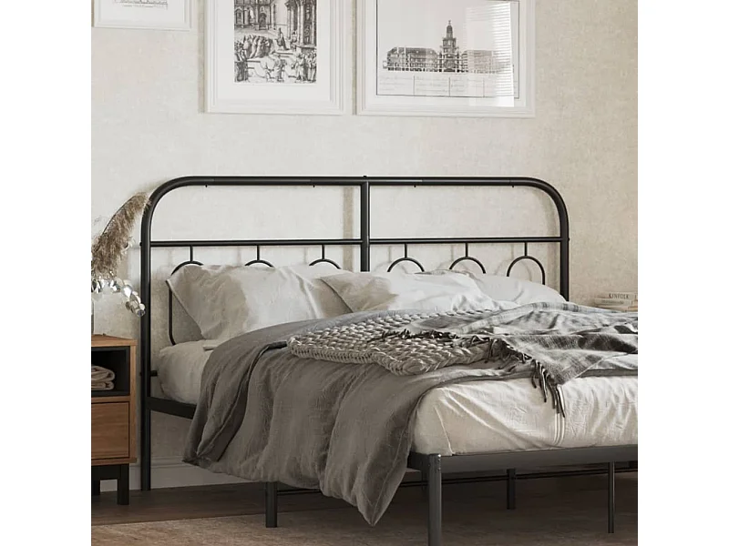Mueble cabecero | Cabezal de cama | Cabecero de metal negro 150 cm