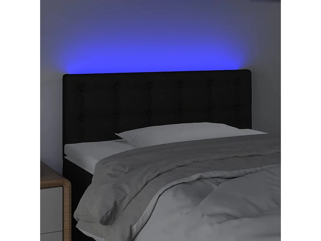 Hoofdbord | Hoofdeinde LED 90x5x78/88 cm stof zwart