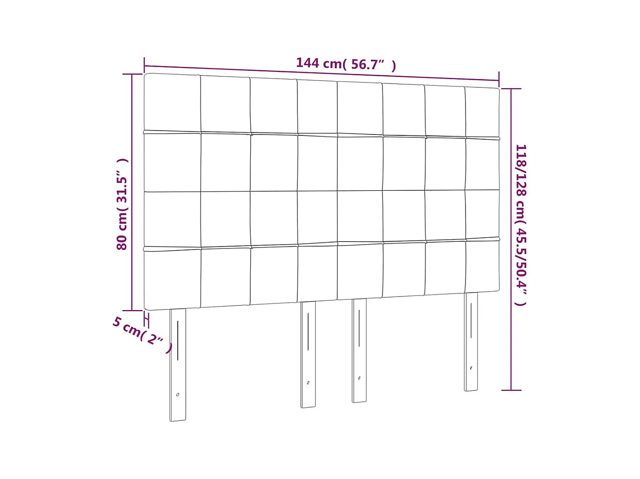 Cabeceros | Cabezal de cama | Mueble de cabecero 4 unidades tela gris taupe 72x5x78/88 cm
