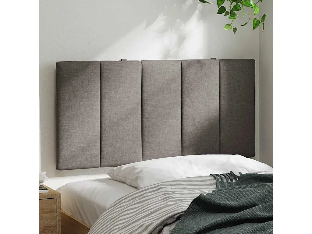 Cabecero de Cama | Cabezal de cama | Mueble de cabecero acolchado Hanko tela gris taupé 100 cm