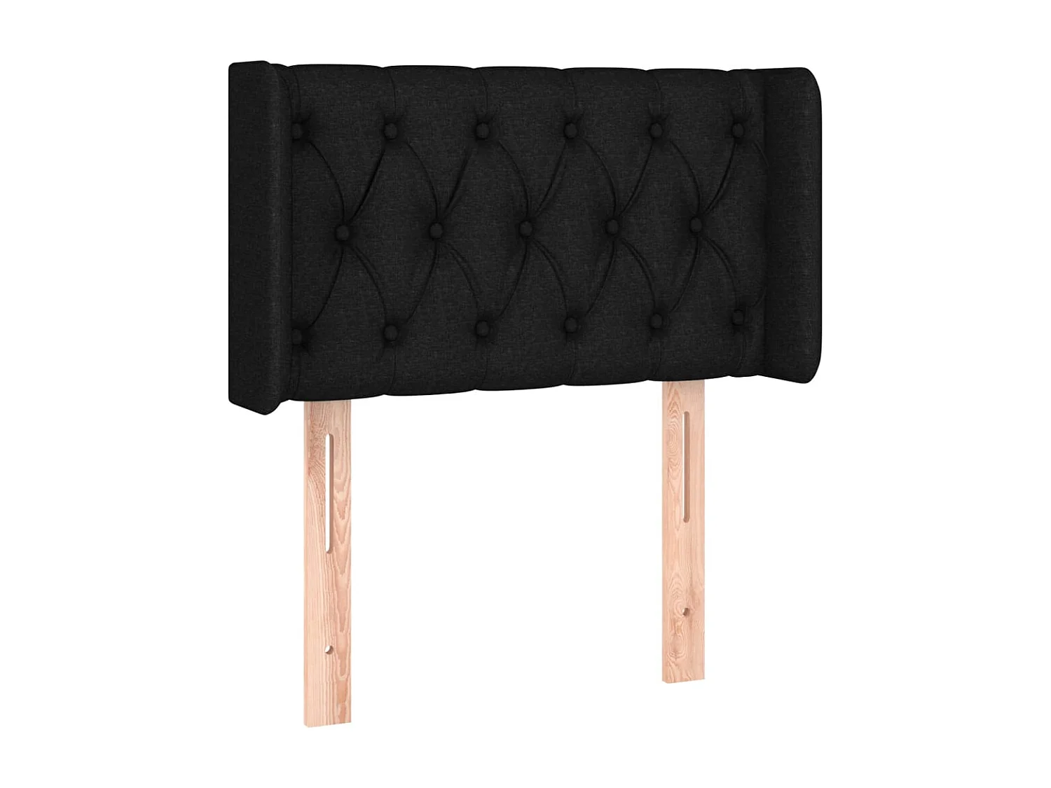 Tête de Lit | Panneau de tête pour lit Moderne avec oreilles Noir 83x16x78/88 cm Tissu