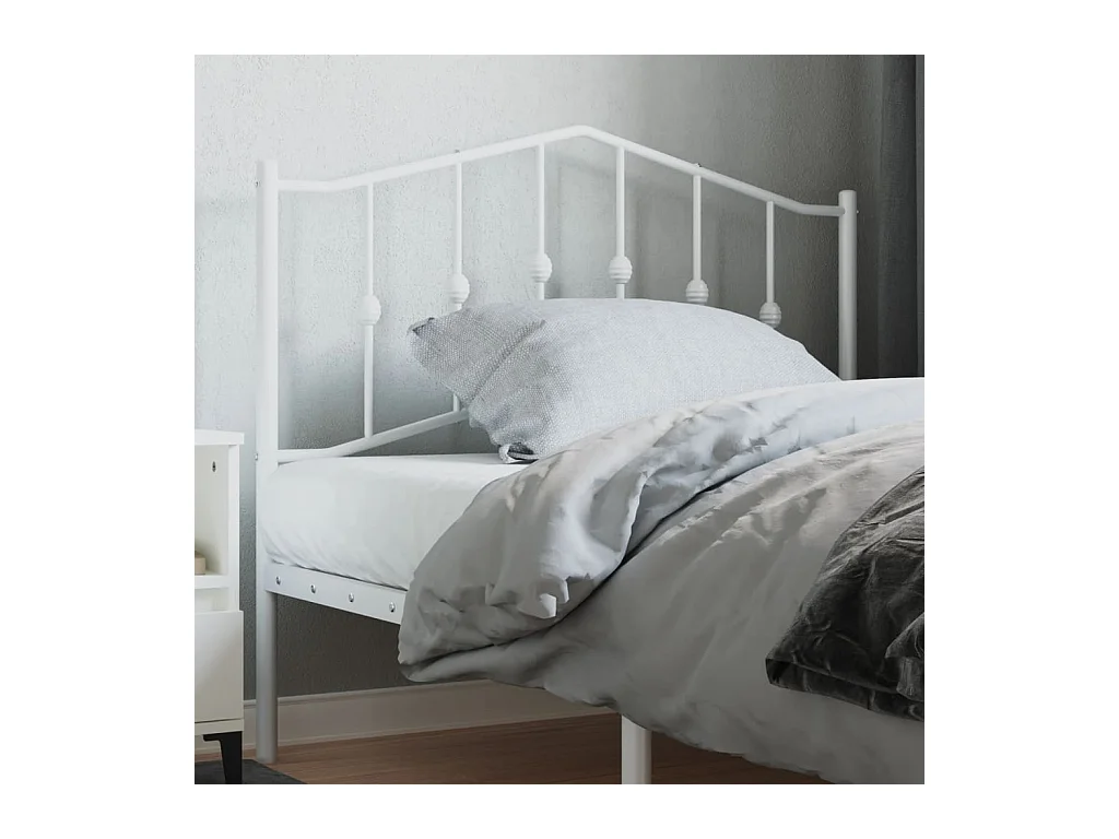 Tête de Lit | Panneau de tête pour lit Moderne métal blanc 100 cm
