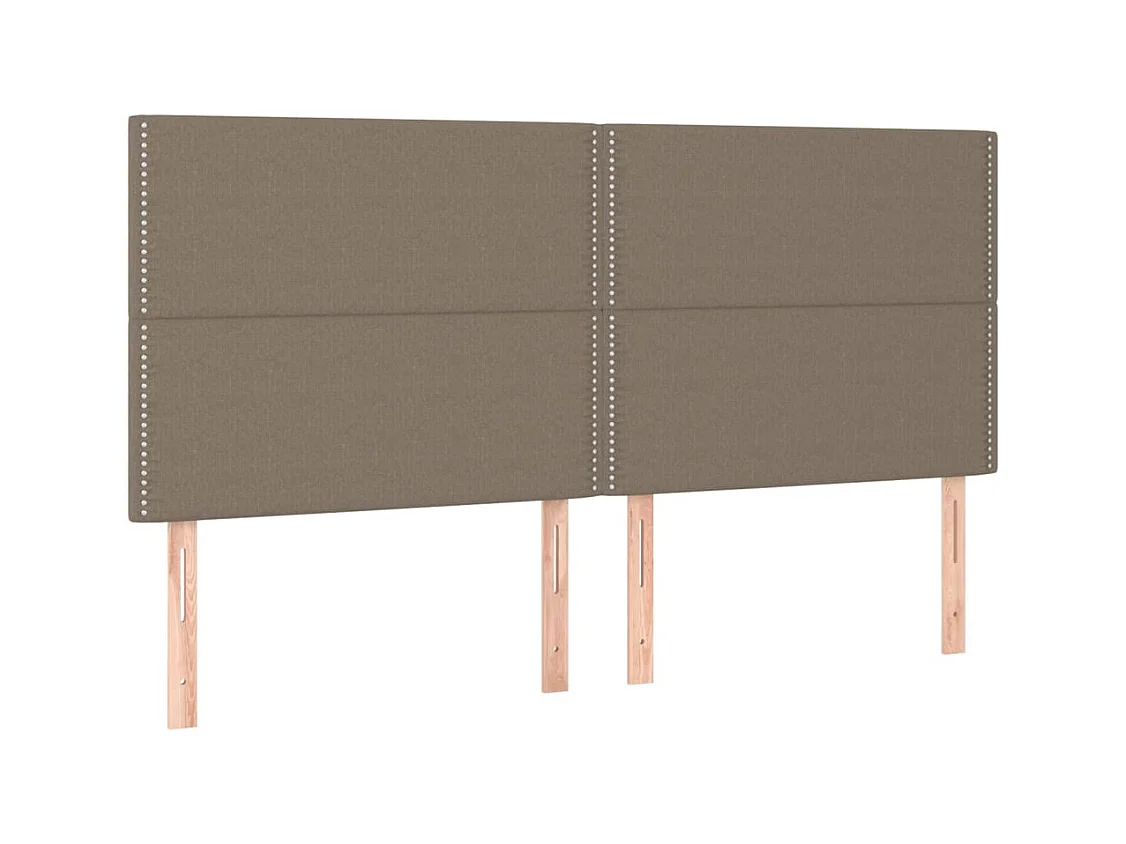 Cabecero | Cabezal de Cama | Mueble cabecero con luces LED tela gris taupe 180x5x118/128 cm