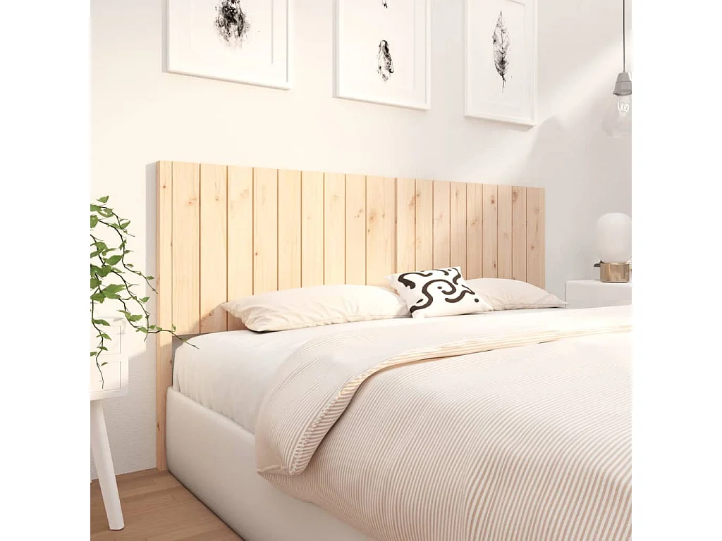 Tête de Lit | Panneau de tête pour lit Moderne 185,5x4x100 cm Bois massif de pin