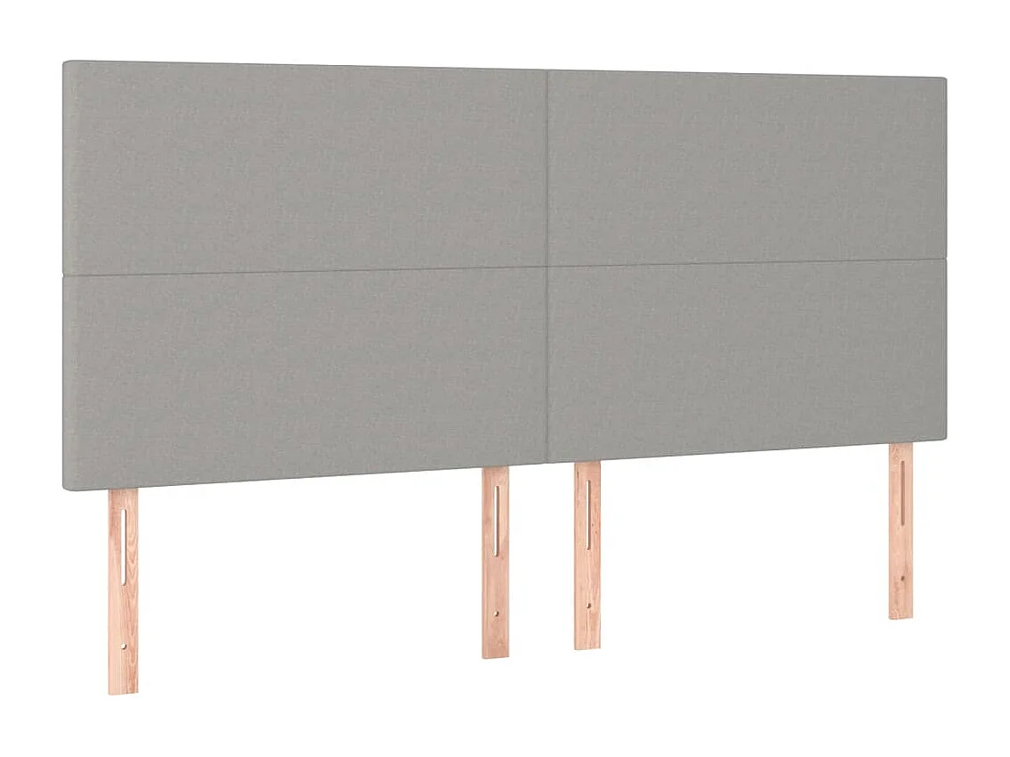 Hoofdbord | Hoofdeinde LED 160x5x118/128 cm stof lichtgrijs