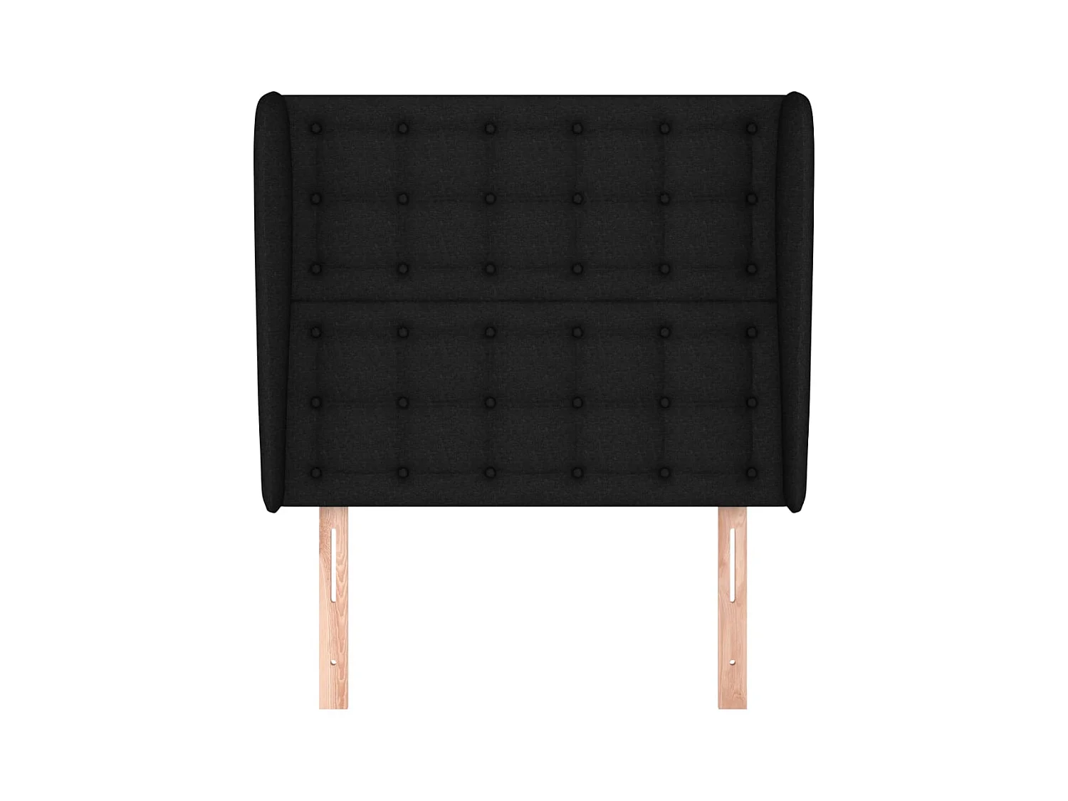 Tête de Lit | Panneau de tête pour lit Moderne avec oreilles Noir 83x23x118/128 cm Tissu