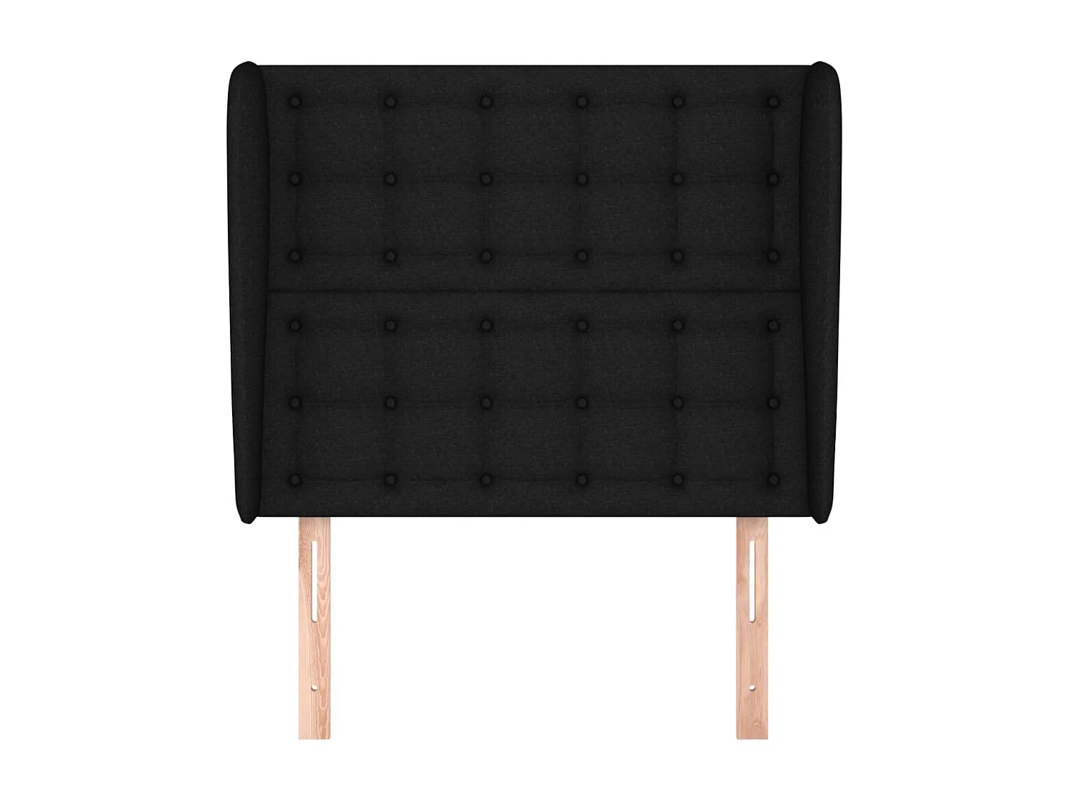 Hoofdbord | Hoofdeinde met randen 83x23x118/128 cm stof zwart