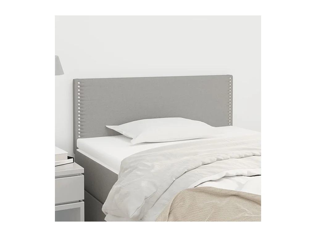 Mueble cabecero | Cabezal de cama | Cabecero de tela gris claro 90x5x78/88 cm