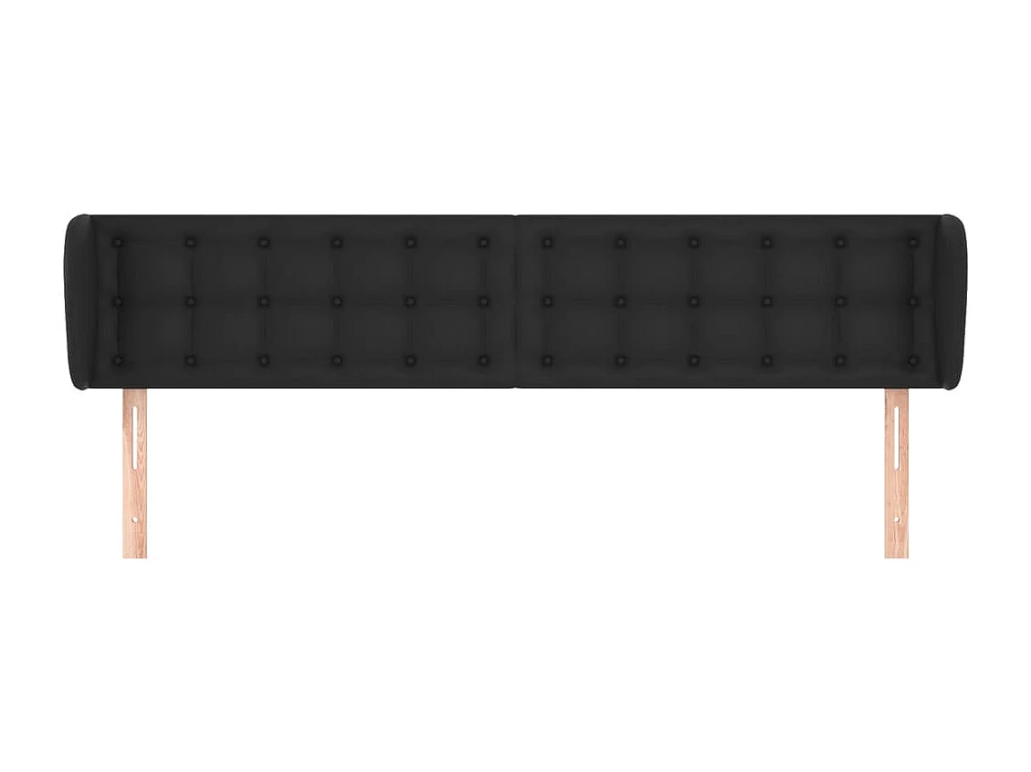 Tête de Lit | Panneau de tête pour lit Moderne avec oreilles Noir 163x23x78/88 cm Similicuir