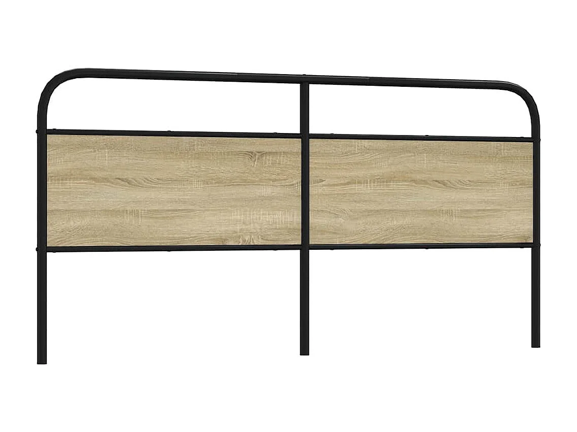 Mueble cabecero | Cabezal de cama | Cabecero de acero y madera de ingeniería roble Sonoma 180 cm