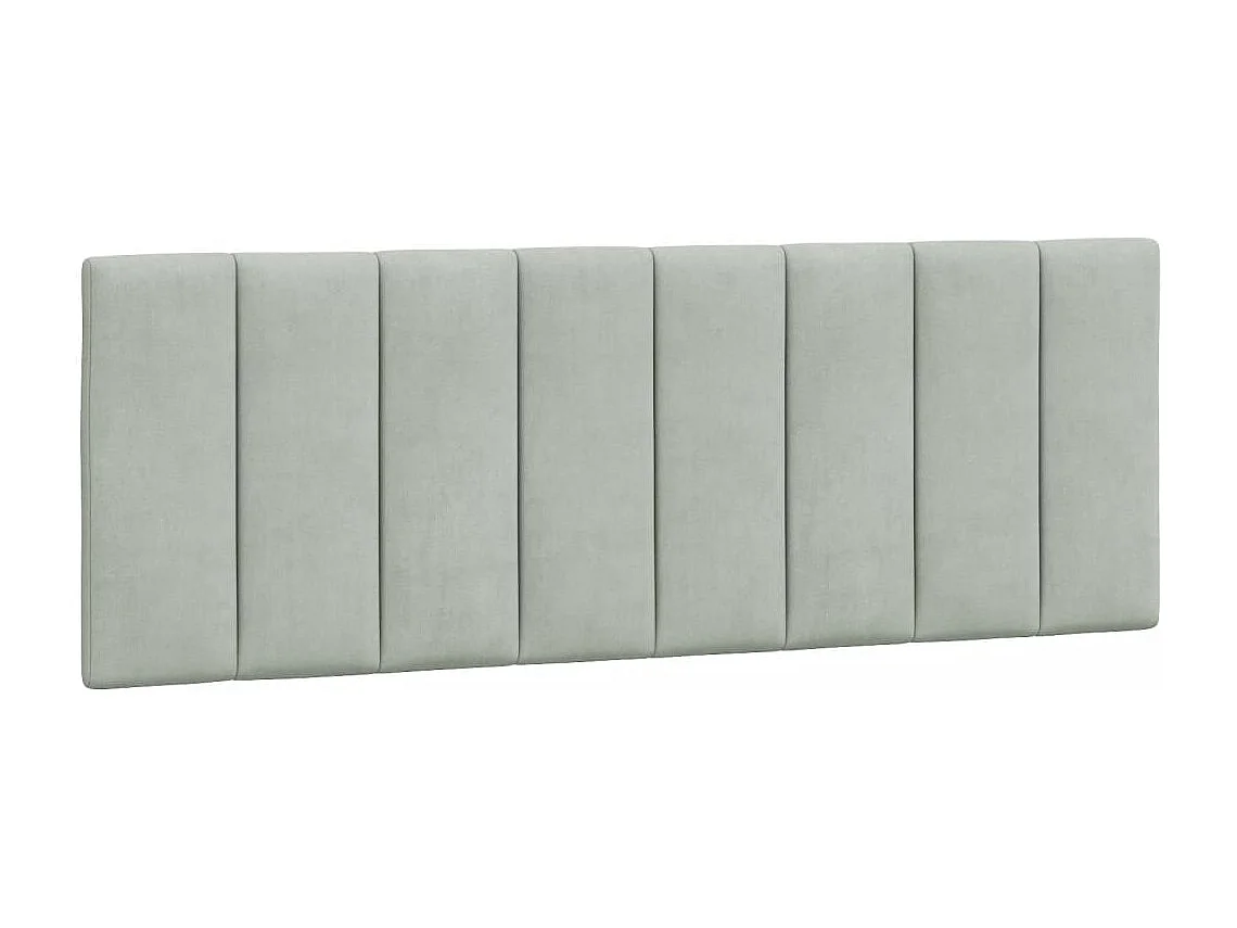 Tête de lit | Coussin de tête de lit | Tête de lit décoratif gris clair 120 cm velours
