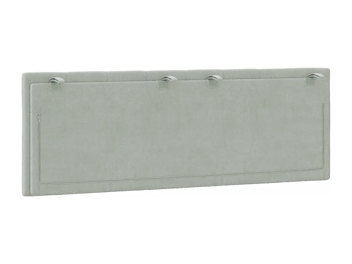 Tête de lit | Coussin de tête de lit | Tête de lit décoratif gris clair 120 cm velours