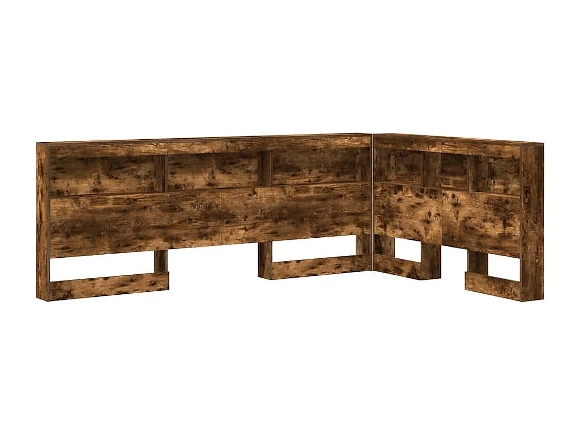 Mueble cabecero con almacenamiento | Cabecera de almacenamiento con estante Roble ahumado 120 cm