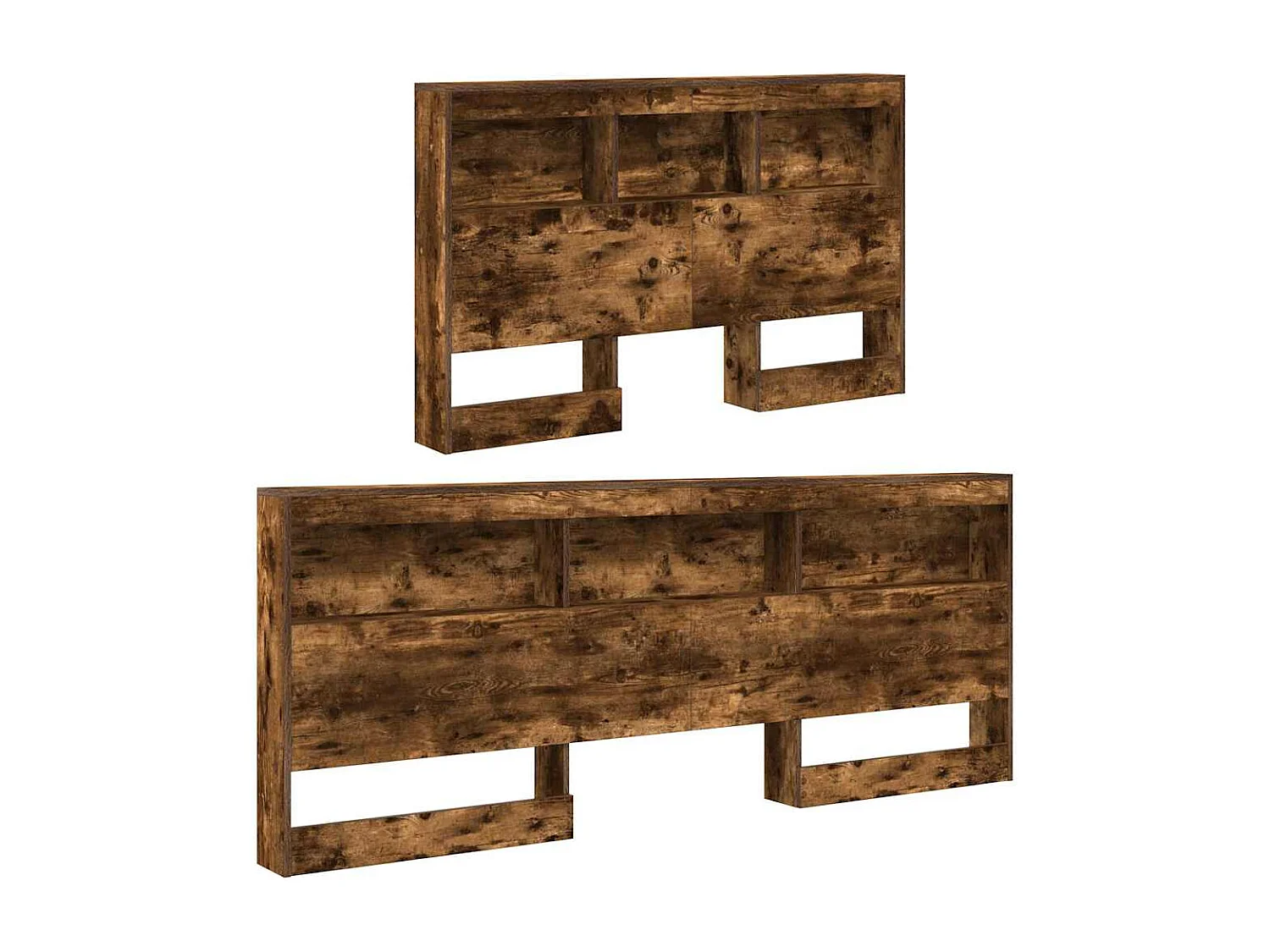 Mueble cabecero con almacenamiento | Cabecera de almacenamiento con estante Roble ahumado 120 cm