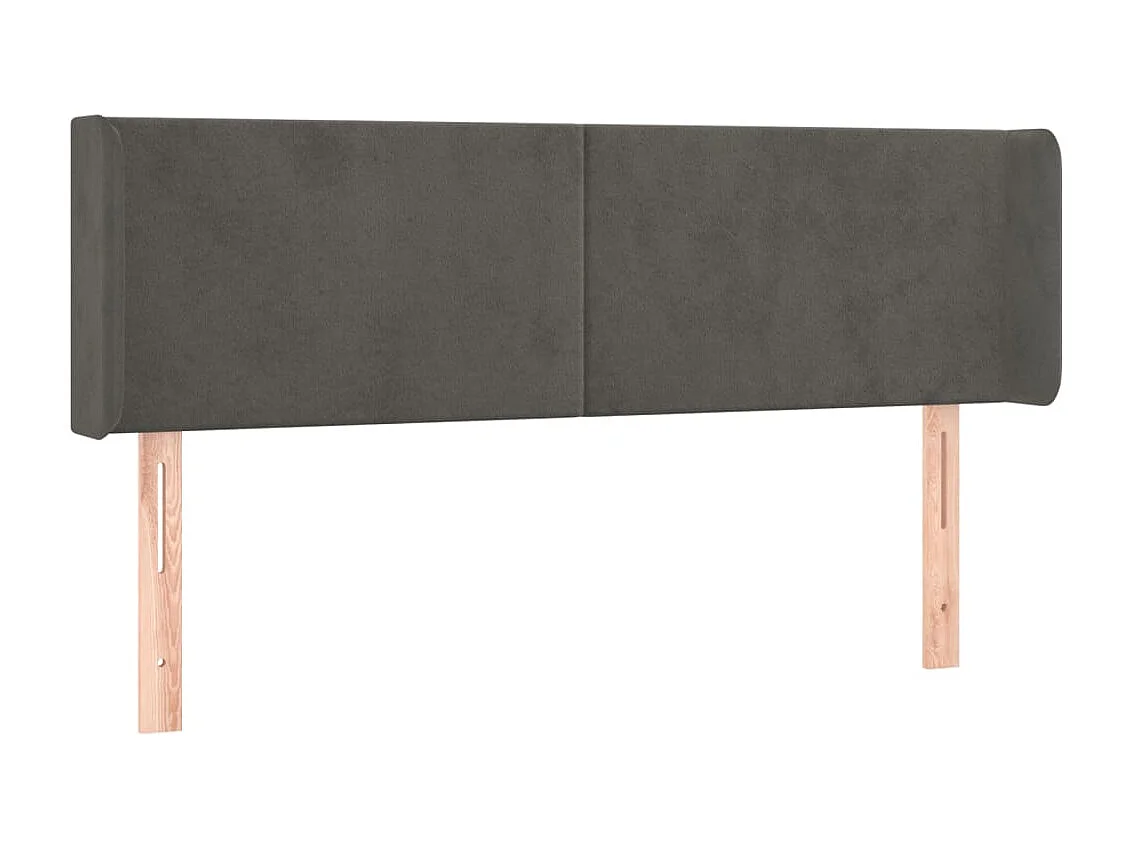 Hoofdbord | Hoofdeinde LED 147x16x78/88 cm fluweel donkergrijs