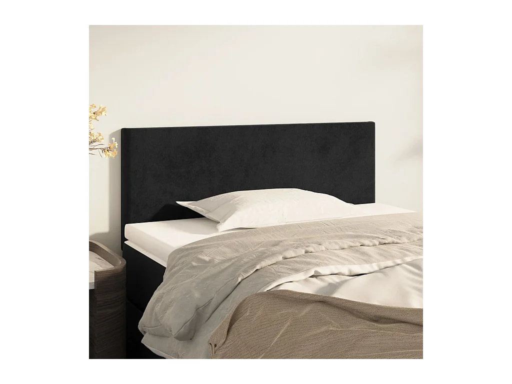 Mueble cabecero | Cabezal de cama | Cabecero de terciopelo negro 100x5x78/88 cm