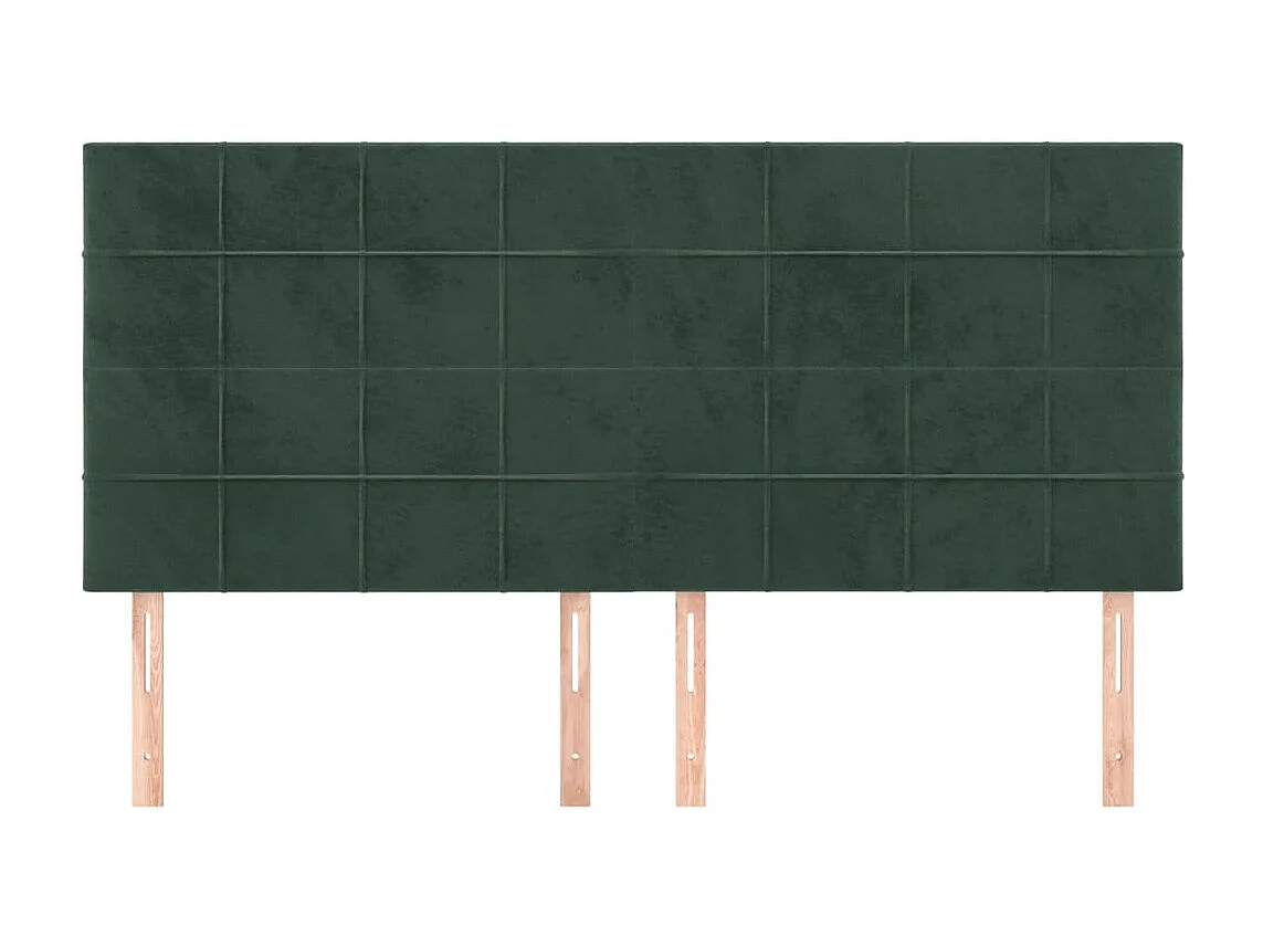 Têtes de lit | Panneaux de tête pour lit Moderne 4 pcs Vert foncé 100x5x78/88 cm Velours