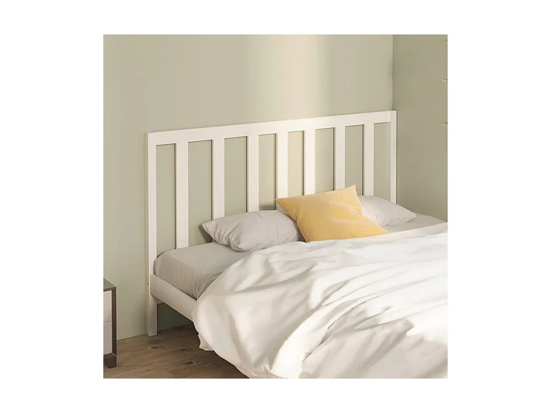 Tête de Lit | Panneau de tête pour lit Moderne Blanc 166x4x100 cm Bois massif de pin