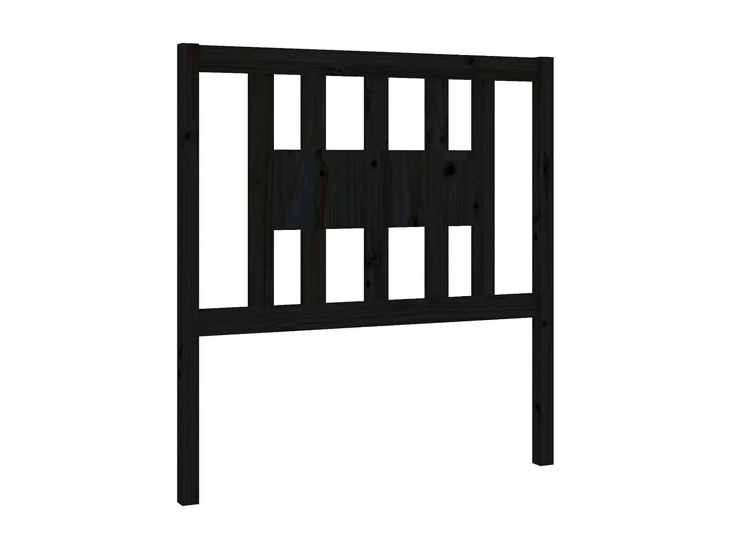 Tête de Lit | Panneau de tête pour lit Moderne Noir 96x4x100 cm Bois massif de pin