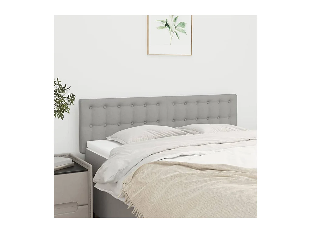Têtes de lit | Panneaux de tête pour lit Moderne 2 pcs Gris clair 72x5x78/88 cm Tissu
