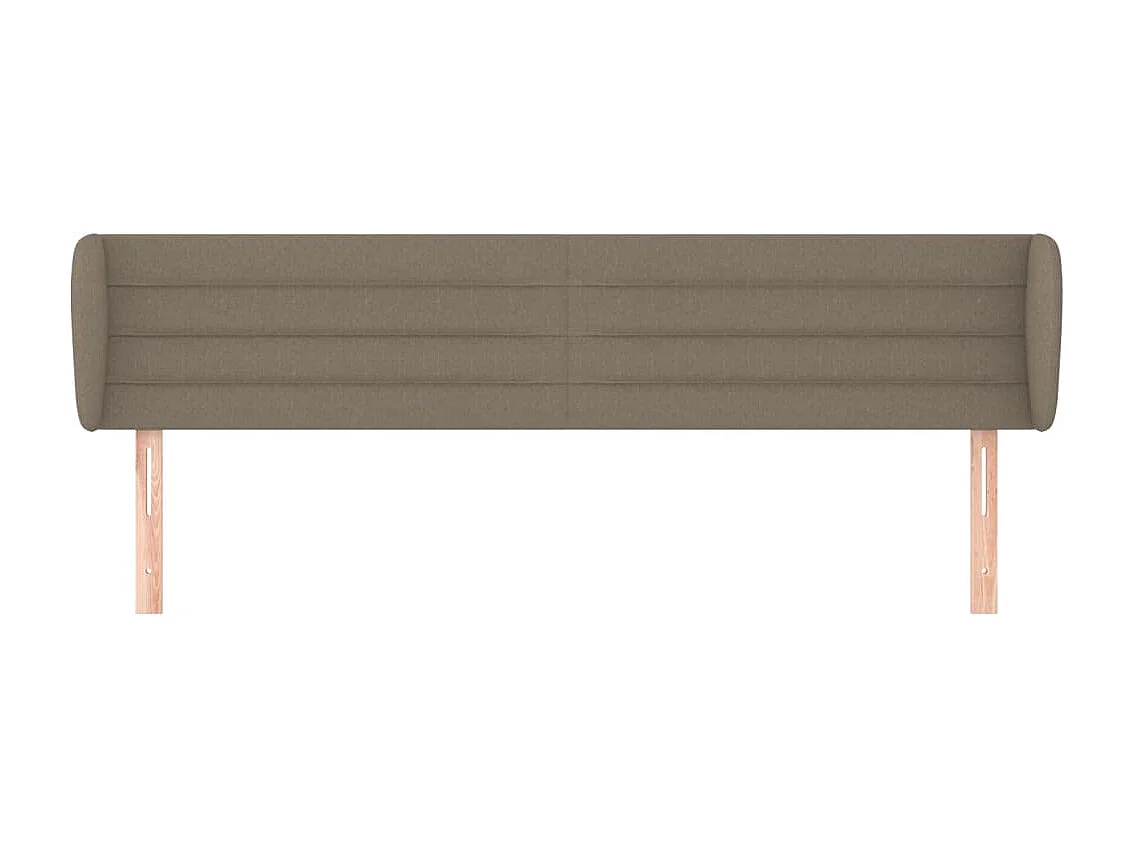 Tête de Lit | Panneau de tête pour lit Moderne avec oreilles Taupe 203x23x78/88 cm Tissu