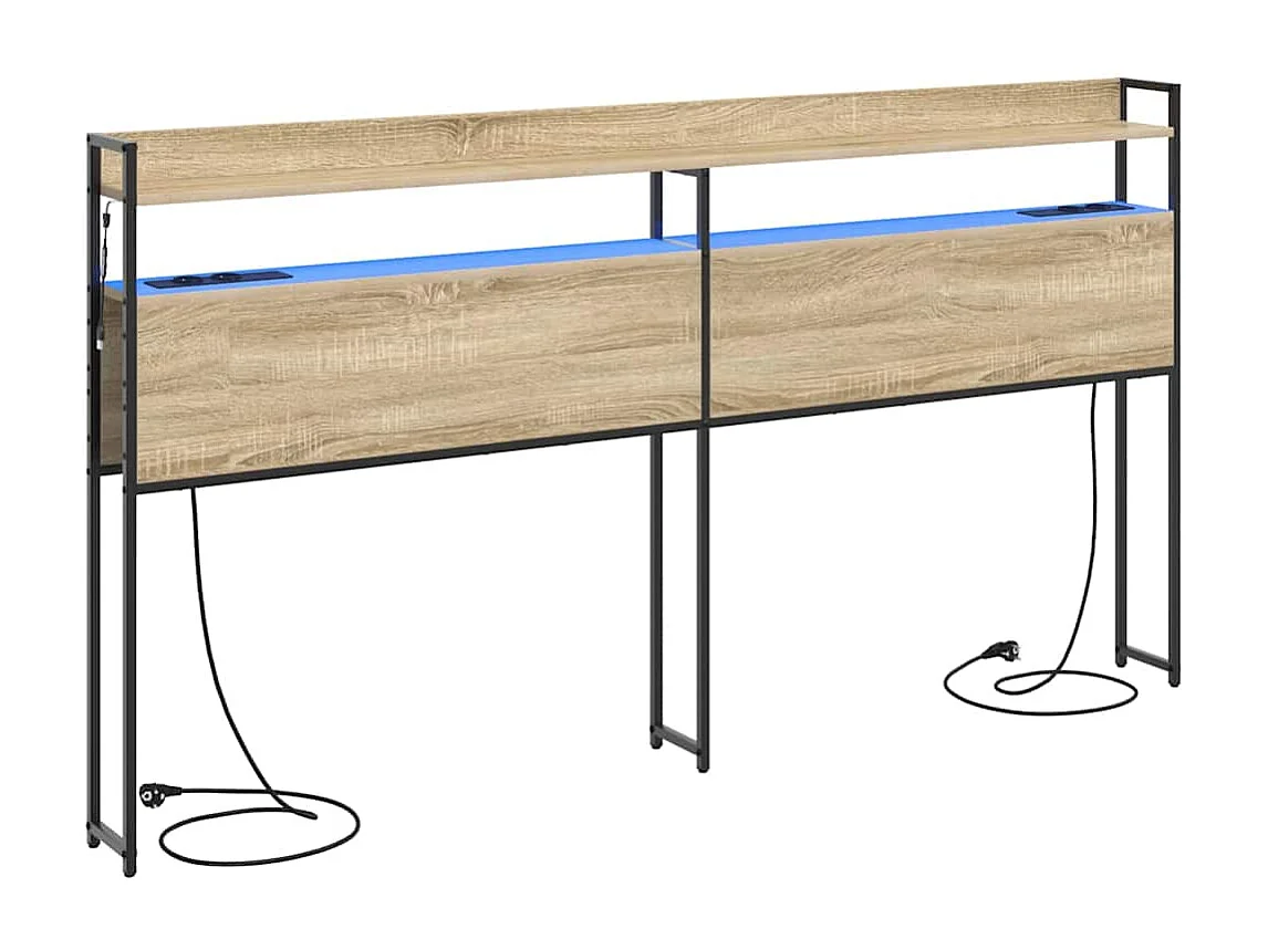 Cabecero | Cabezal de Cama | Mueble cabecero con estante Roble Sonoma 200 cm Madera contrachapada