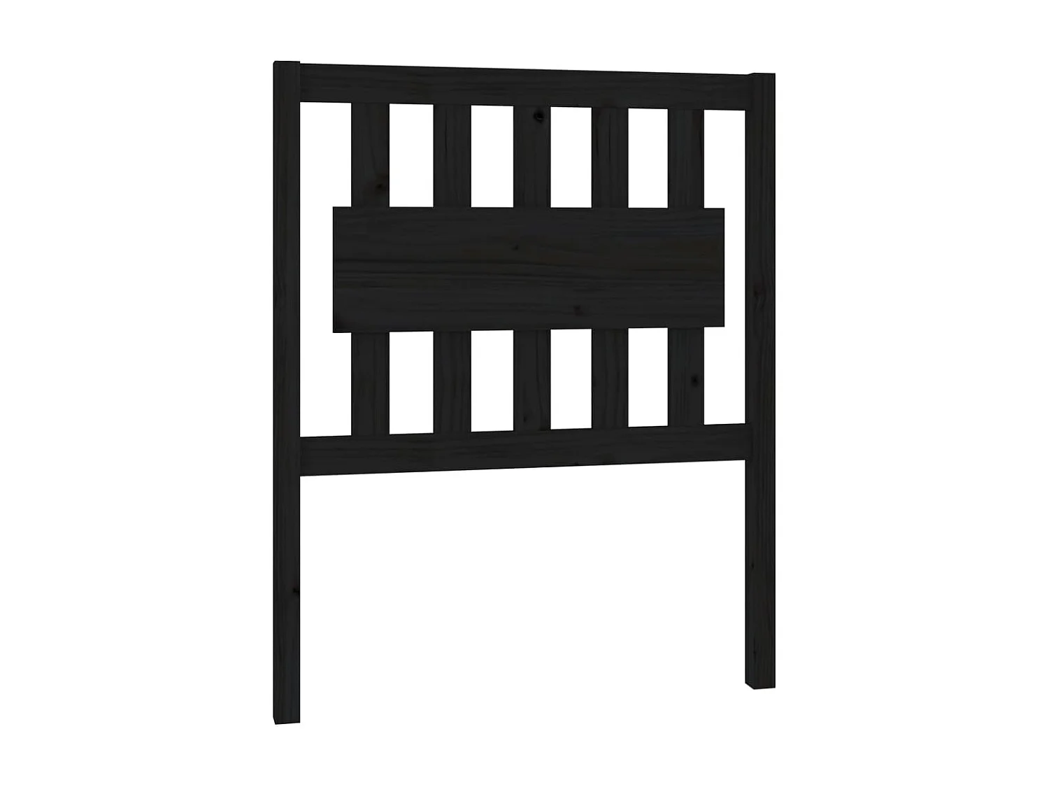 Cabecero de Cama | Cabezal de cama | Mueble de cabecero madera maciza de pino negro 80,5x4x100 cm