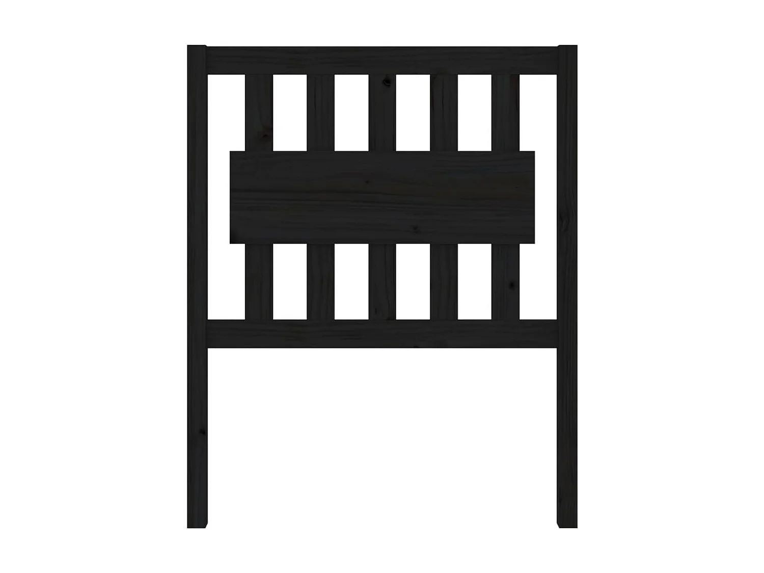 Cabecero de Cama | Cabezal de cama | Mueble de cabecero madera maciza de pino negro 80,5x4x100 cm