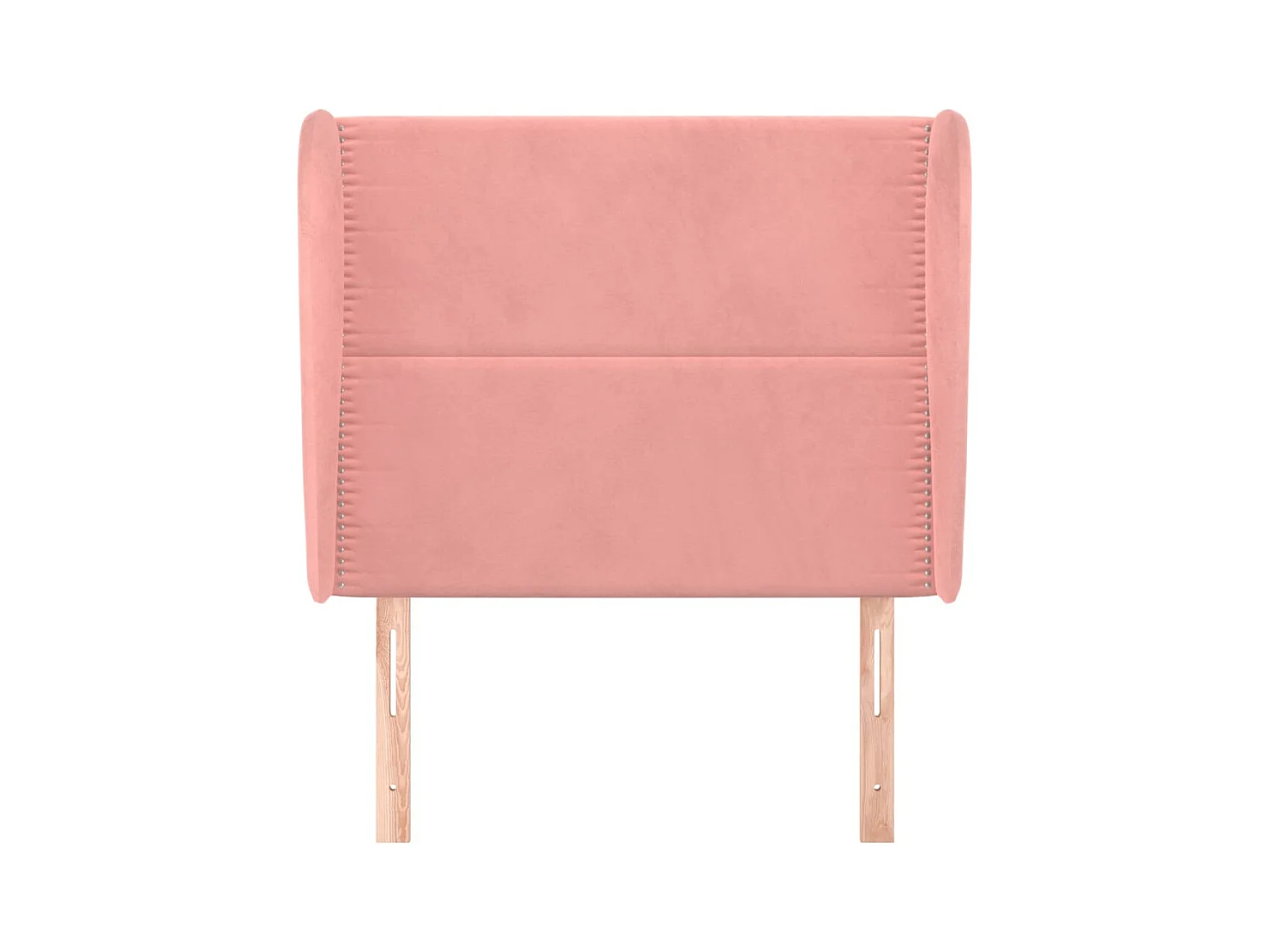 Cabecero | Cabezal de Cama | Mueble cabecero con orejas de terciopelo rosa 103x23x118/128 cm