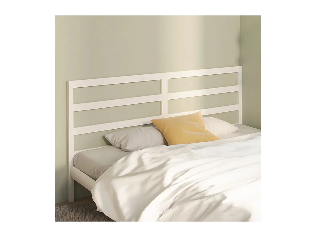 Cabecero de Cama | Cabezal de cama | Mueble de cabecero madera maciza de pino blanco 206x4x100 cm