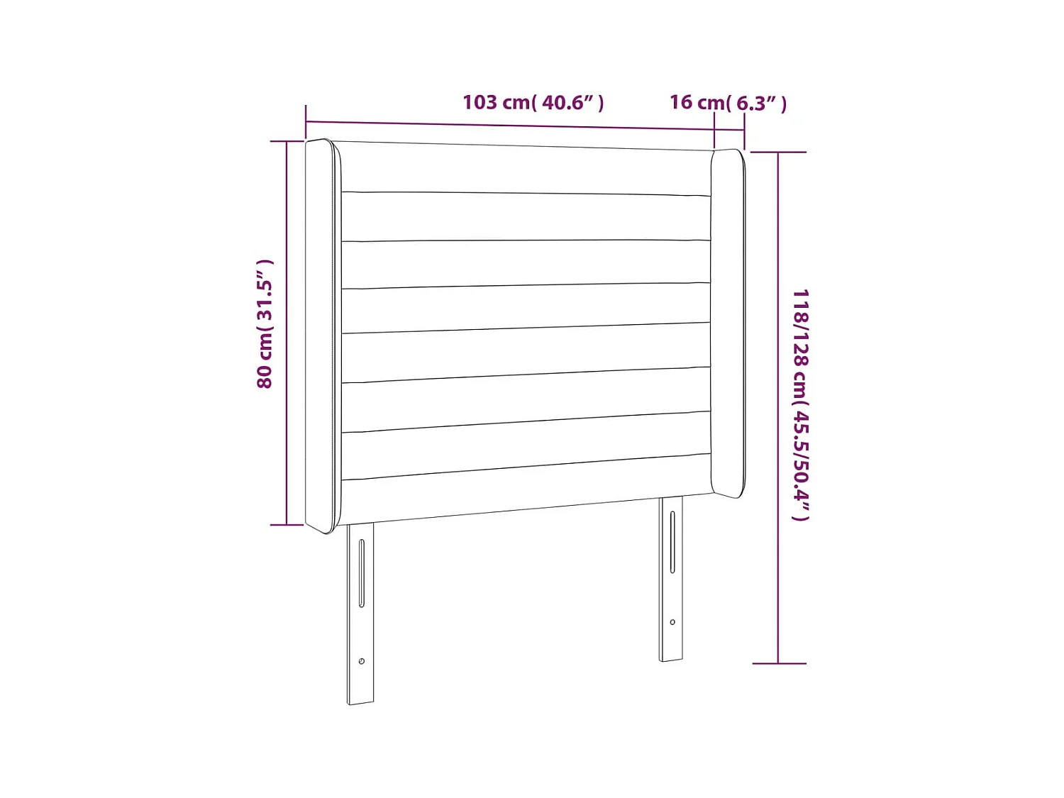 Cabecero | Cabezal de Cama | Mueble cabecero con LED de terciopelo gris claro 103x16x118/128 cm
