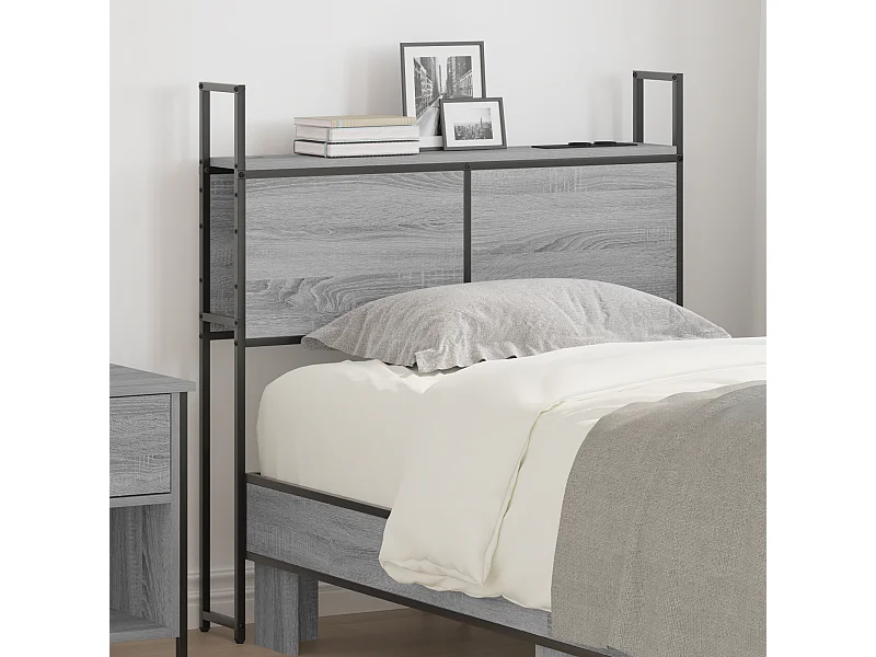 Tête de Lit de rangement | Panneau de tête pour lit Sonoma gris 80 cm Bois d'ingénierie