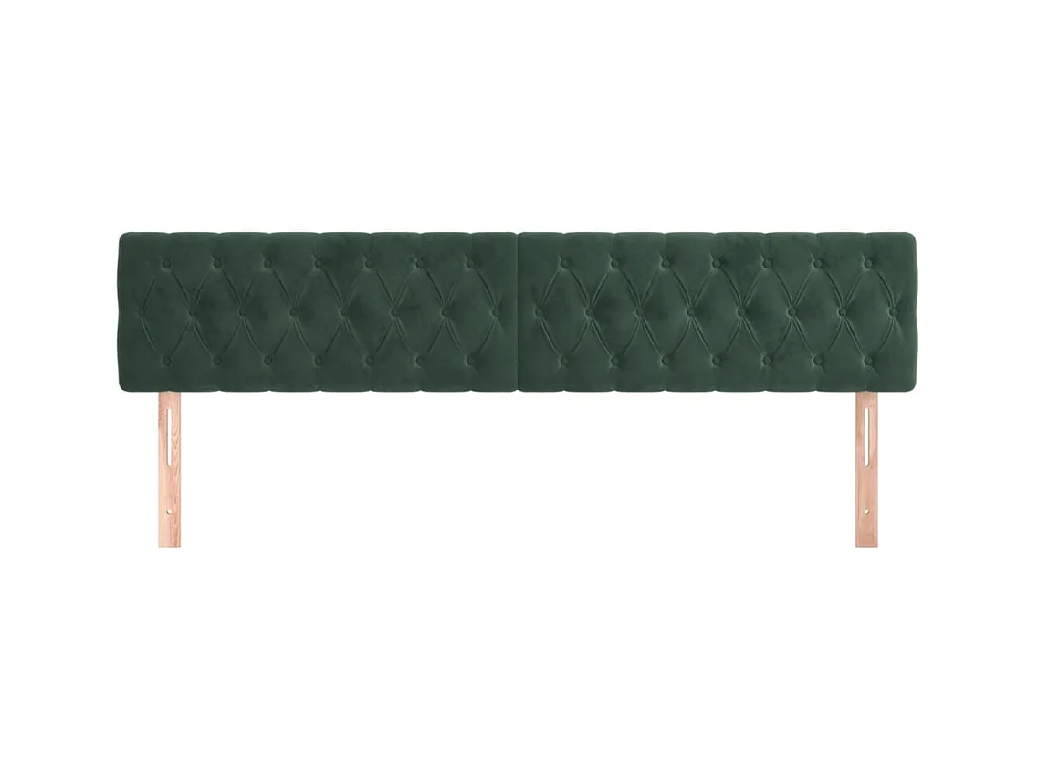 Têtes de lit | Panneaux de tête pour lit Moderne 2 pcs Vert foncé 90x7x78/88 cm Velours