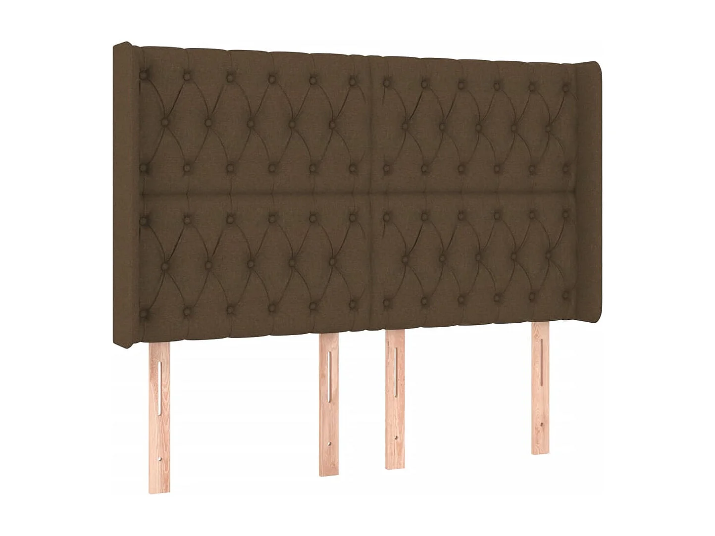 Hoofdbord | Hoofdeinde LED 147x16x118/128 cm stof donkerbruin
