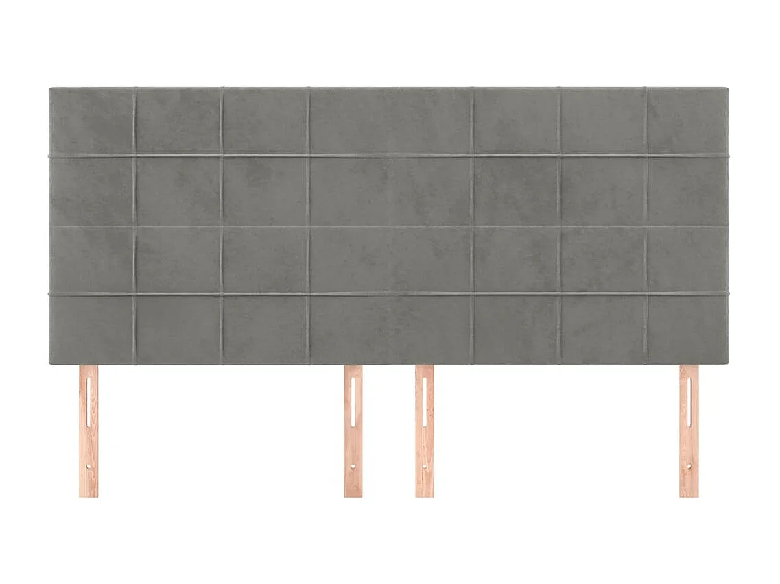 Cabeceros | Cabezal de cama | Mueble de cabecero 4 unidades de terciopelo gris claro 80x5x78/88 cm