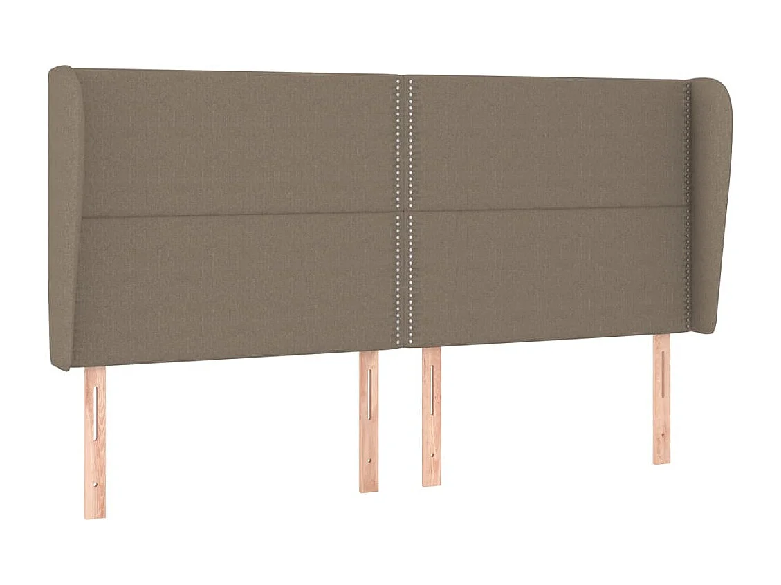Tête de Lit | Panneau de tête pour lit Moderne avec oreilles Taupe 203x23x118/128 cm Tissu