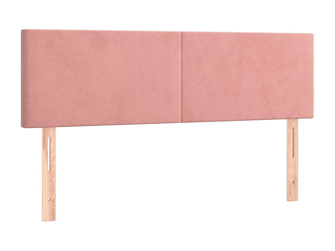 Hoofdbord | Hoofdeinde LED 144x5x78/88 cm fluweel roze