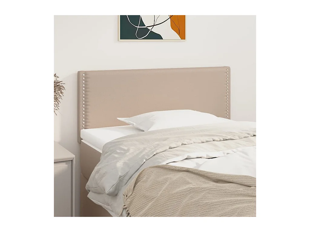 Mueble cabecero | Cabezal de cama | Cabecero de cuero sintético color capuchino 80x5x78/88 cm